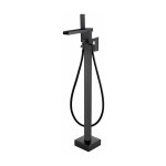 Robinet mitigeur baignoire cascade tano sur pied noir mat