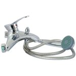 Robinet mitigeur avec douche baignoire chrome argent douche jh - 8092