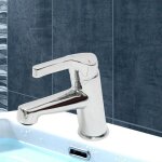 Robinet mitigeur lavabo vasque design laiton chrome butee economie eau