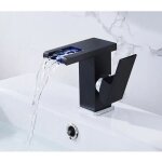 Robinet mitigeur de salle de bains, cascade de changement de couleur rvb, robinet de lavabo de salle ...