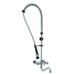 Robinet mural col de cygne bi - trou avec douchette vaisselle - combisteel Robinet mural col de cygne bi - trou avec douchette vaisselle - combisteel