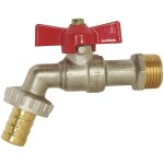 Blanc habitat - robinet de puisage � sph�re - manette papillon - m�le 1 / 2' - raccord au nez 3 / 4