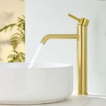 Robinet salle de bain, mitigeur lavabo haut pour vasque, robinet vasque � poser, mitigeur lave main acier ...