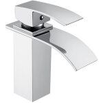 Ideko - robinet salle de bain mitigeur de lavabo laiton cascade finition chrome ceramique avec flexible ...