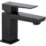 Invena - robinet salle de bain mitigeur lavabo noir carr monocommande paros