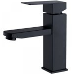 Robinet salle bain noir acier inoxidable avec poign�e carr�e mitigeur lavabo eau froide chaude disponible ...