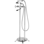 Beliani - robinetterie sur pied pour baignoire autoportante en acier inox et laiton de couleur argenté ... Beliani - robinetterie sur pied pour baignoire autoportante en acier inox et laiton de couleur argenté ...