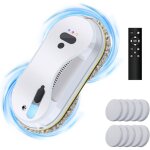 Robot nettoyeur vitres, 3800 pa robot laveur de vitre automatique avec pulvrisation d'eau, 3 modes de ...