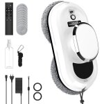 Robot nettoyeur vitre, 5800pa robot laveur de vitre automatique avec t�l�commande, navigation intelligente ...