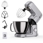 Robot ptissier 3 en 1, batteur sur socle, mixeur multifonction 2000 w avec bol en acier inoxydable de ...