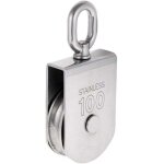 Robuste poulie  corde ra simple avec emerillon pivotante en inox pulley block charge max. 35 - 1000 ...