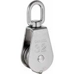 Robuste poulie  corde ra simple avec emerillon pivotante en inox pulley block charge max. 35 - 1000 ...