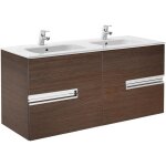 Roca - pack unik lment bas + double lavabo victoria - n couleur : weng textur