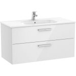 Roca - unik - meuble bas 2 tiroirs + lavabo couleur : blanc - dimensions : 1005x453x515 mm