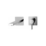 Paffoni - mlangeur lavabo encastr avec bec l. 200 mm rock srie ro105cr70 chrom - laiton