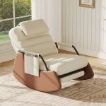 Rocking chair 91, 5x67x92 cm avec inclinaison r�glable, repose - pieds r�tractable et appui - t�te confort ...