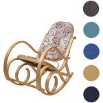Rocking - chair, fauteuil  bascule m41, imitation bois de chne, assise en similicuir noir