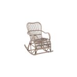Hellin - fauteuil  bascule 98x55, 5x93, 5 cm en rotin gris