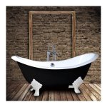 Rogier&mothes - baignoire sur pieds en fonte kingston noire 182 cm pieds blancs