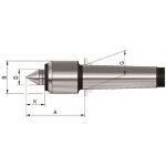 Rohm - pointe tournante n� 600, taille : 04, mk 3, a 62, 0 mm, b : 34 mm, d : 15 mm, g : 23, 825 mm, ...