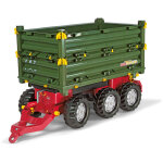 Rolly toys - remorque  benne basculante pour tracteurs  pdales 3 essieux rabats amovibles