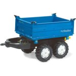 Rolly toys - remorque pour tracteur  pdales, remorque  deux essieux, benne basculante sur trois cts ...