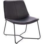 Svita - ron fauteuil lounge fauteuil club sans accoudoirs structure métallique aspect cuir noir Svita - ron fauteuil lounge fauteuil club sans accoudoirs structure métallique aspect cuir noir