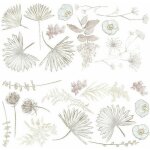 Roommates - stickers feuilles de palmiers et fleurs gant - rose