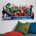 Roommates - stickers g�ant avengers pr�nom � personnaliser