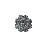 Rosace avec d�tail floral en fonte - diam�tre 75mm - � visser avec taraudage m5 (4, 2mm) deco fer forge ...
