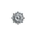 Rosace florale avec d�tails de p�tales - diam�tre 55mm �paisseur 8mm - fer forg� - � souder deco fer ...