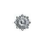 Rosace avec d�tails de p�tales - diam�tre 90mm et �paisseur 10mm - fer forg� - � souder deco fer forge ...