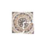 Pegane - rosace de plafond (boite de 1m) en marbre et travertin multicolore - 80 x 80 cm