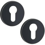 Rosace ronde, plaque de poign�e de porte int�rieure, insert noir et or