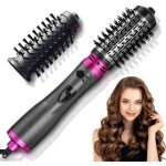 (rose rouge / gris)brosse soufflante rotative cheveux courts 2 - en - 1 - moteur sans balais 1000w silencieux ...