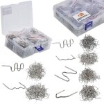 Rosfix graffe in plastica 6 tipi 1200 pz. in una scatola di plastica