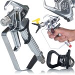 Rosfix pistolet  peinture airless zt - 80 ? dclencheur 2 doigts, 7250 psi aluminium & inox filetage ...