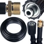 Rosfix tuyau haute pression 15m m22?m22 ? nylon renforcé, 200 bar, 60°c filetage femelle - mâle compatible ... Rosfix tuyau haute pression 15m m22?m22 ? nylon renforcé, 200 bar, 60°c filetage femelle - mâle compatible ...