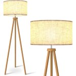 Rosnek - lampadaire trépied en bois avec abat - jour en lin beige - ampoule e27 12w 3 températures, pour ... Rosnek - lampadaire trépied en bois avec abat - jour en lin beige - ampoule e27 12w 3 températures, pour ...