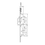 Roto - cr�mone serrure pf h100 sans sortie de tringle - type de verrouillage : 2 galets e - axe de fouillot ...