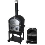 Bbq - barbecue au charbon avec four en pierre 44, 5x65x158cm