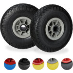Relaxdays - roue de brouette, caoutchouc, 3. 00 - 4', 2x roue de rechange, pour axe de 25 mm, 260x85 ...