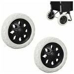 Roues de caddie en caoutchouc 2 pi�ces ? roues en plastique avec mousse ? 3. 5d x 16w x 16h cm ? roulement ...