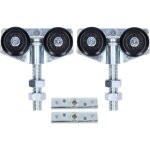 Roue de chariot de rail de porte de grange 2 pi�ces, roue de porte en verre de rouleau de poulie de suspension ...