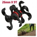 Roue de d�compactage pour tondeuse bineuse universelle 23�25 cm, 26 mm�9 fentes, lames en mangan�se, ...