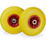 Relaxdays - roue de diable, 2x roue de brouette caoutchouc, 3. 00 - 4', 260 x 85 mm, pour axe de 20 mm, ...