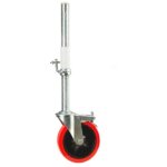 Roue d?�chafaudage - meso - pu - 200mm - 300kg - broche acier 38mm avec douille et tube