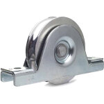 Roue � gorge ronde � 80 mm pour rail � 16 mm , monture � encastrer