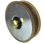2gt roues et roulettes - roue � gorge ronde vulkollan� silencieuse � 120 mm pour rail rond � 20 mm
