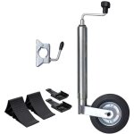 Torana - roue jockey 48 mm avec 1 pince divisée et des cales de roue Torana - roue jockey 48 mm avec 1 pince divisée et des cales de roue